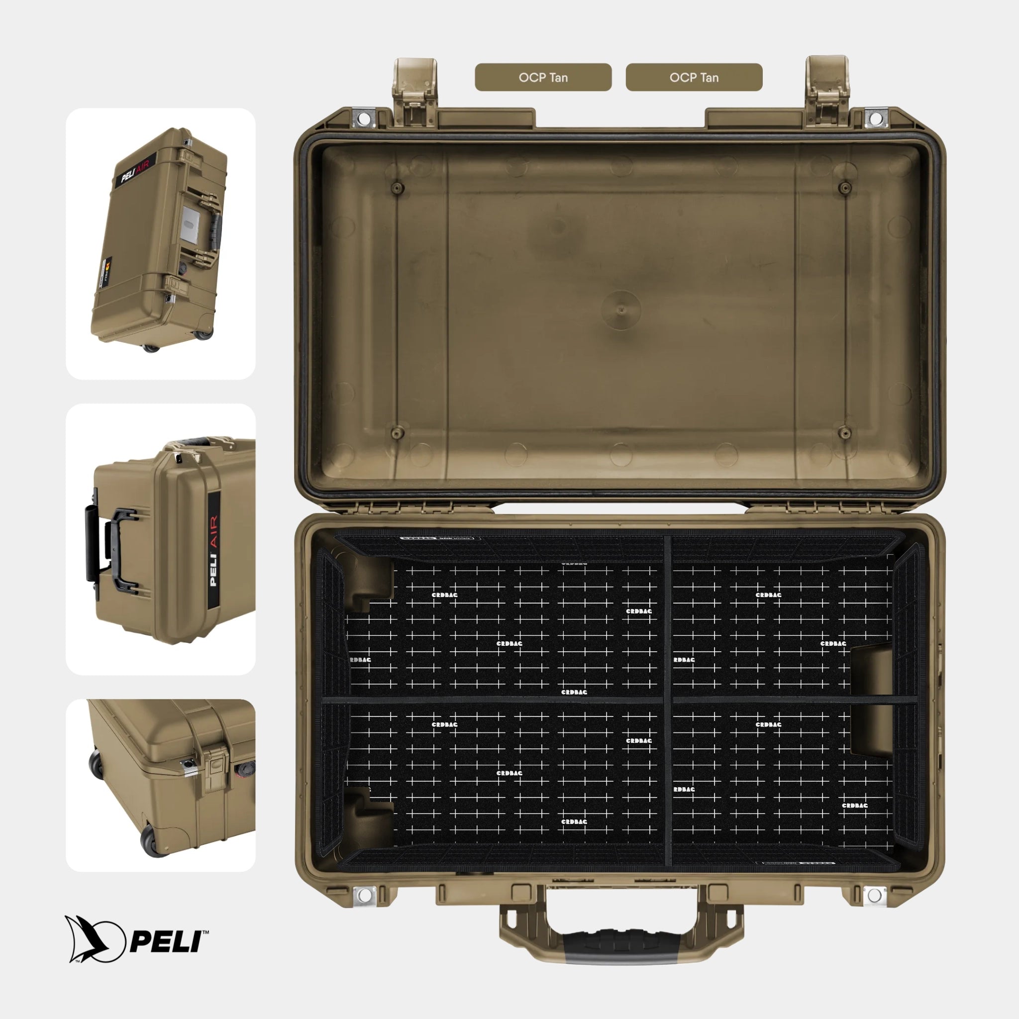 Peli 1535 Air case OCP Tan with CRDBAG GRID-DIVIDE divider system